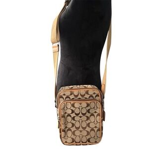 Coach Beige and Brown Messenger Bag